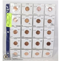 CANADA PENNY COLLECTION, CATALOGED W VARIETIES