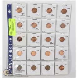 CANADA PENNY COLLECTION, CATALOGED W VARIETIES