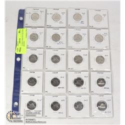 CANADA 5 CENT COIN COLLECTION WITH VARIETIES