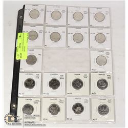 CANADA 25 CENT COIN COLLECTION WITH VARIETIES