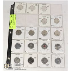 CANADA 25 CENT COIN COLLECTION WITH VARIETIES