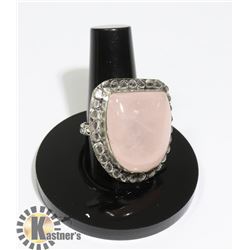 #13-ROSE QUARTZ RING SIZE 9