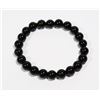 Image 1 : #188-NATURAL RAINBOW BLACK OBSIDIAN BRACELET
