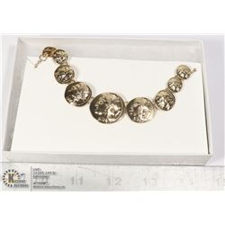 GOLD TONE ROMAN COIN STYLE NECKLACE