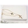 Image 1 : GOLD TONE DOUBLE CROSS FASHION NECKLACE