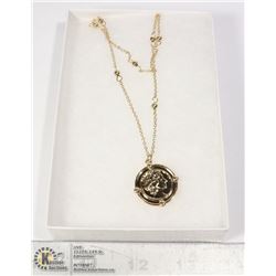GOLD TONE ROMAN COIN STYLE NECKLACE