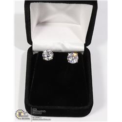 STERLING SILVER DIAMOND 1 CARAT CUBIC EARRINGS