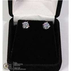 STERLING SILVER DIAMOND .50 C CUBIC EARRINGS