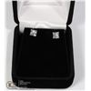 Image 1 : STERLING SILVER DIAMOND .50 C CUBIC EARRINGS