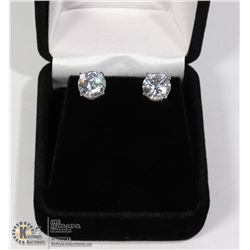 STERLING SILVER DIAMOND 1 CARAT CUBIC EARRINGS