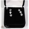 Image 1 : SILVER TONE CUBIC X3 DIAMOND EARRINGS