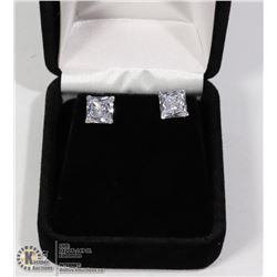 STERLING SILVER DIAMOND 1 CARAT CUBIC EARRINGS