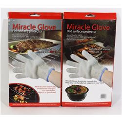 LOT OF TWO NEW MIRACLE GLOVE HOT SURFACE