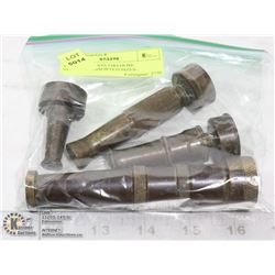 VINTAGE BRASS FIREHOSE NOZZLES- ASSORTED SIZES-