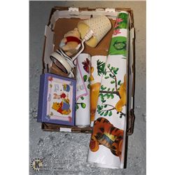 WINNIE THE POOH WALL DECALS, LAMP, AND BOX