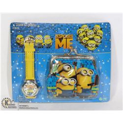 CHILD’S MINION WATCH AND WALLET SET NEW