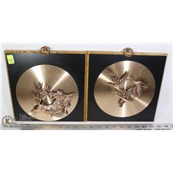 PAIR OF VINTAGE COPPERCRAFT WALL DISPLAYS GEESE