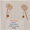 Image 4 : 18K YELLOW GOLD BURMA RUBY(2.4CT)  EARRINGS
