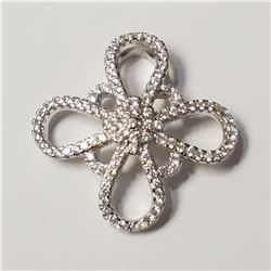 RHODIUM PLATED ST.SILVER CUBIC ZIRCONIA  PENDANT