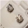 Image 3 : 14K WHITE GOLD DIAMOND(F-G,I2-I3)(0.8CT) EARRINGS