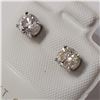 Image 4 : 14K WHITE GOLD DIAMOND(F-G,I2-I3)(0.8CT) EARRINGS