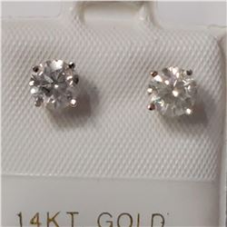 14K WHITE GOLD DIAMOND(F-G, I2-I3)(0.98CT) EARRING