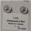 Image 5 : 14K WHITE GOLD DIAMOND(F-G, I2-I3)(0.98CT) EARRING