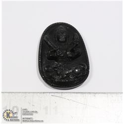 #98-NATURAL BLACK OBSIDIAN BUDDHA PENDANT