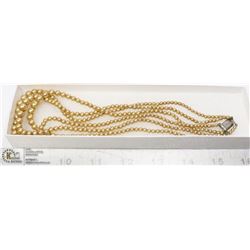 VINTAGE FAUX PEARL 3 STRAND NECKLACE 18"