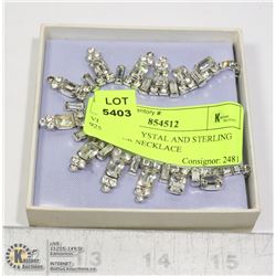 VINTAGE CRYSTAL AND STERLING 925 SILVER NECKLACE