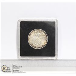 NAZI GERMANY 1939 SILVER 2 MARK COIN NEAR MINT