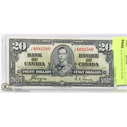 1937 BANK OF CANADA $20 BANK NOTE