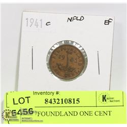 1941 NEWFOUNDLAND ONE CENT COIN