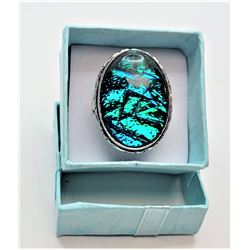 6)  AUSTRALIAN OVAL TRIPLATE OPAL IN SHADES OF