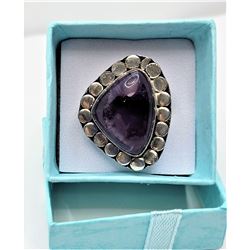 17)  TRIANGULAR SHAPED DEEP PURPLE AMETHYST