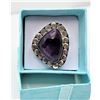 Image 1 : 17)  TRIANGULAR SHAPED DEEP PURPLE AMETHYST