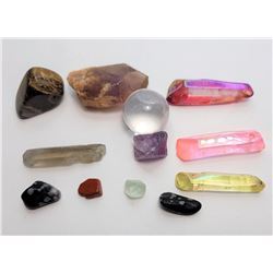 15)  LOT OF 12 NATURAL HEALING STONES,
