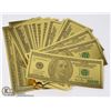 Image 1 : STACK OF GOLD  FOIL LOOK NOVELTY USA 100 DOLLAR