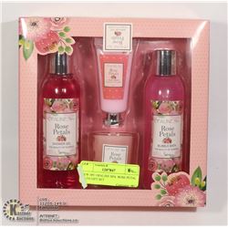 NEW 4PC OPALINE SPA  ROSE PETAL BATH GIFT SET