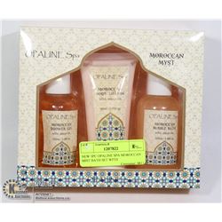 NEW 3PC OPALINE SPA MOROCCAN MIST BATH SET WITH