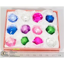 BOX OF 12 DIAMOND SHAPE BIRTHSTONE COLOUR