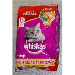 BAG OF WHISKAS CAT FOOD 9.1KG