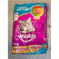 BAG OF WHISKAS CAT FOOD 9.1KG