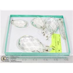 5 ASSORTED LARGE PRISM HANGING LUSTRES