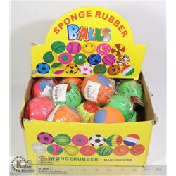 RETAIL DISPLAY OF SPONGE RUBBER BALLS