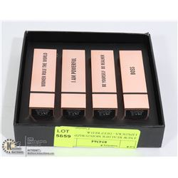 4 NEW REALHER MOISTURIZING LIPSTICKS - DEEP RED &