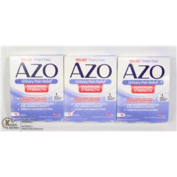 THREE BOXES OF AZO URINARY PAIN RELIEF