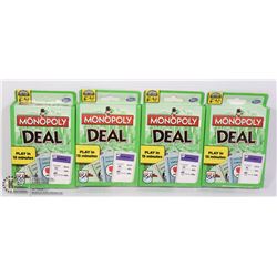 4 PACKS OF MONOPOLY DEAL CARD GAMES