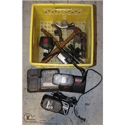 BASKET WITH 6 HAMMERS AND BATTERY CHARGER