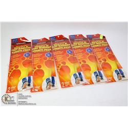 5 PACKS OF SELF HEATING INSOLE FOOT WARMERS